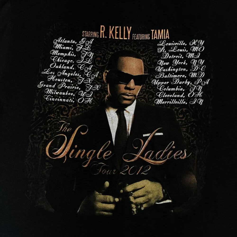 Nike Shirt Mens XL Black R Kelly Single Ladies Tour 2012 Graphic Tee Music